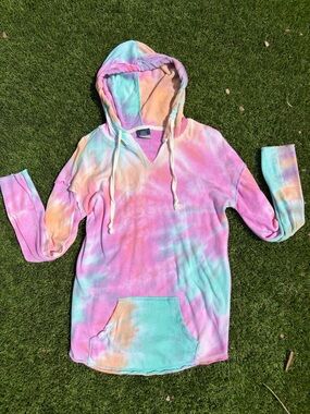 MV Sport Pastel Tie-Dye Hoodie in Pink, Aqua, Peach